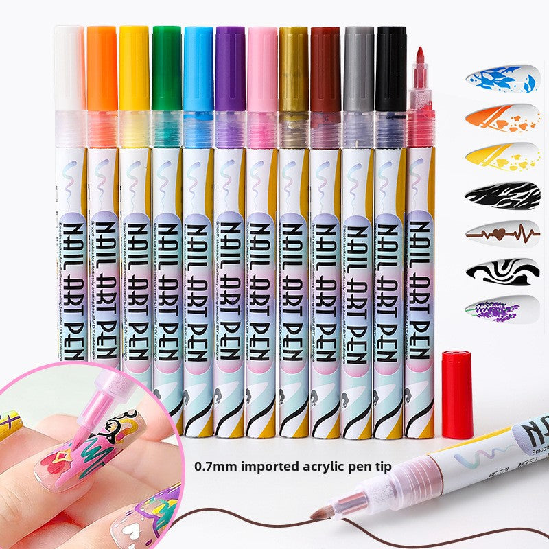 Nail Art Graffiti Pen | DIY Nail Design Tool for Creative Manicures