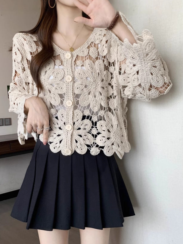 Knitted Cardigan Top for Women | Soft Knit Button Front Sweater