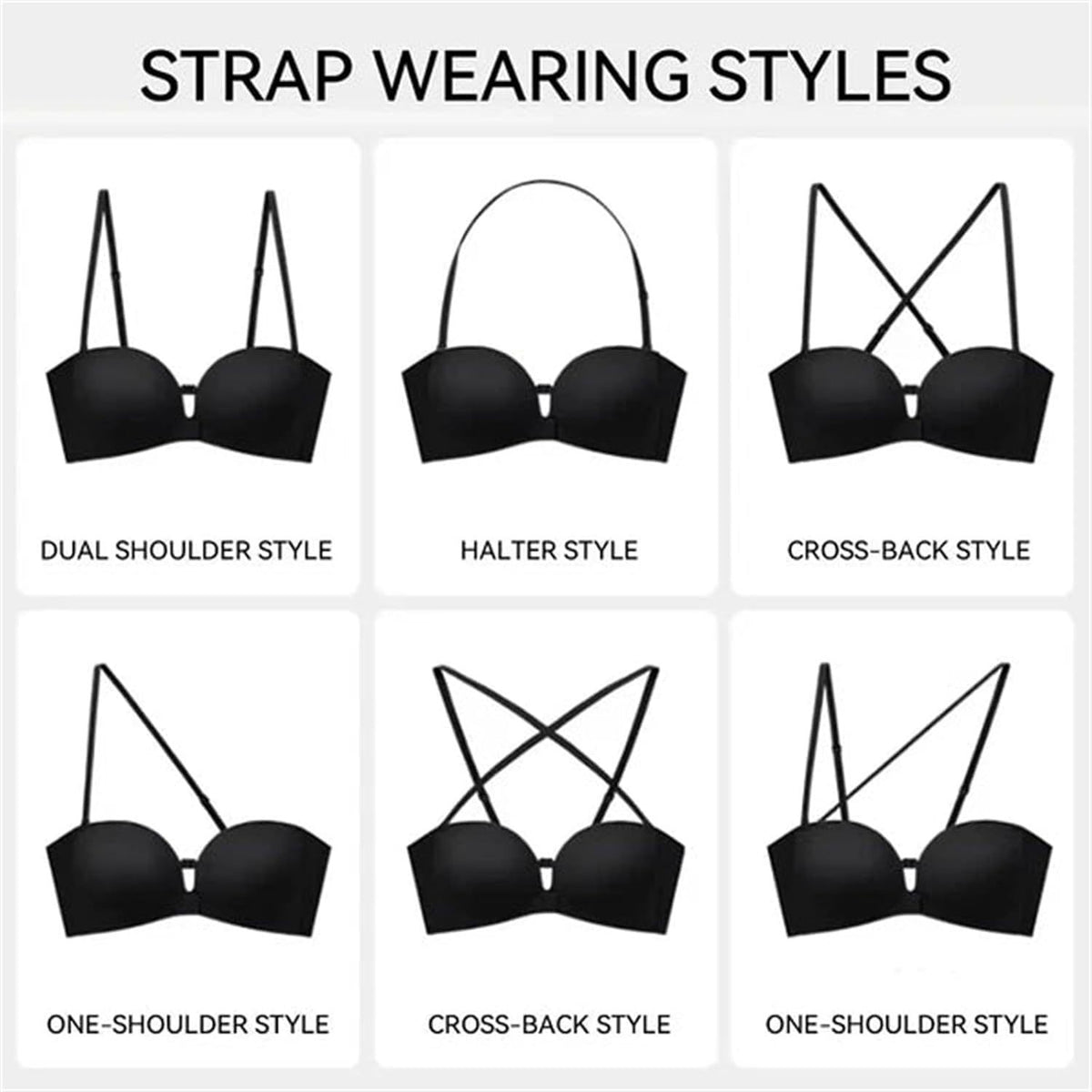 Convertible Strapless Push-Up Bra | Seamless Multiway Support for Women