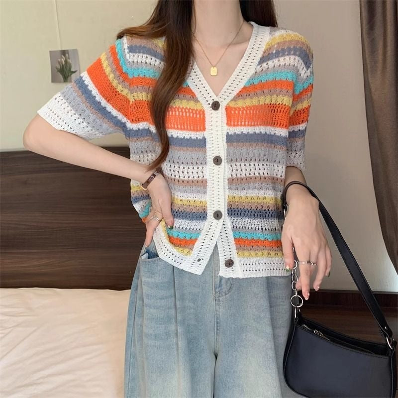 Women's Hollow-Out Knitted Top | Breathable Lightweight Casual Sweater