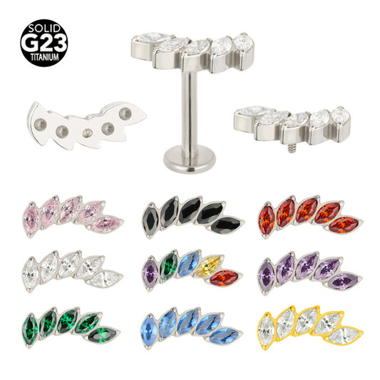 Titanium Alloy Zircon Piercing Jewelry | Elegant Hypoallergenic Ear Piercing Accessories
