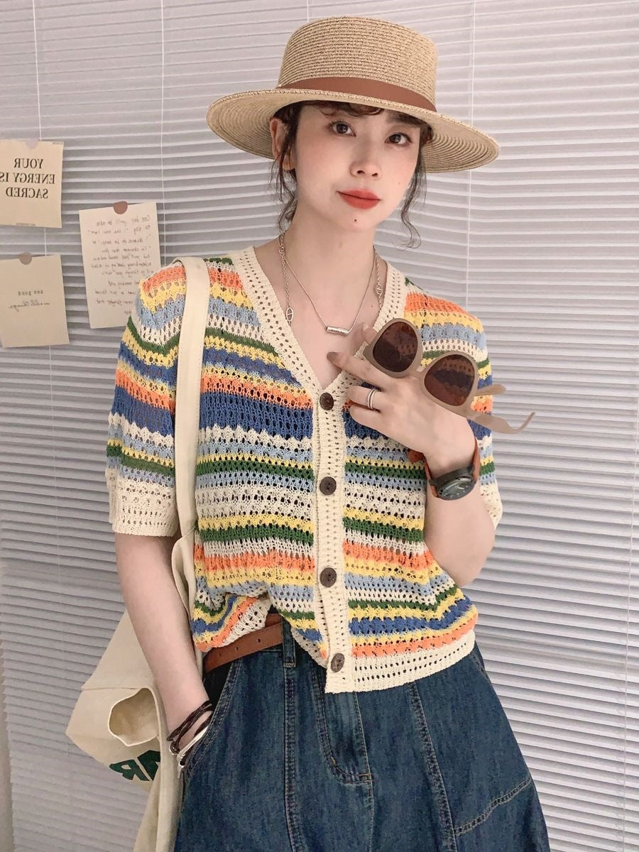 Women's Hollow-Out Knitted Top | Breathable Lightweight Casual Sweater