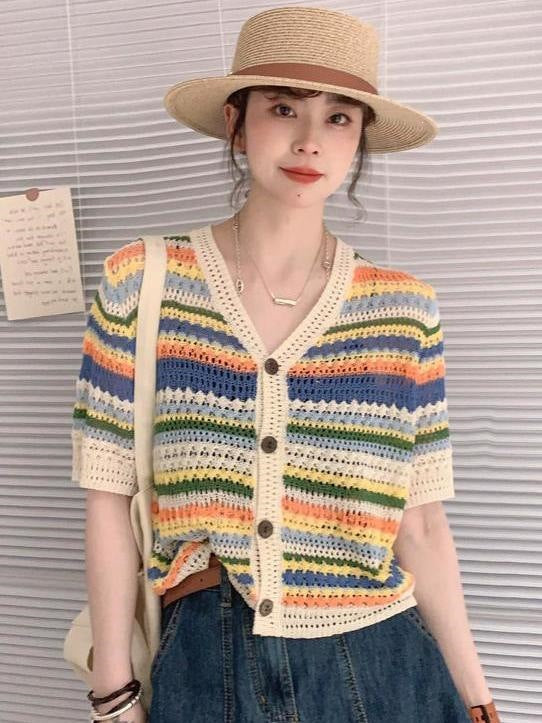 Women's Hollow-Out Knitted Top | Breathable Lightweight Casual Sweater