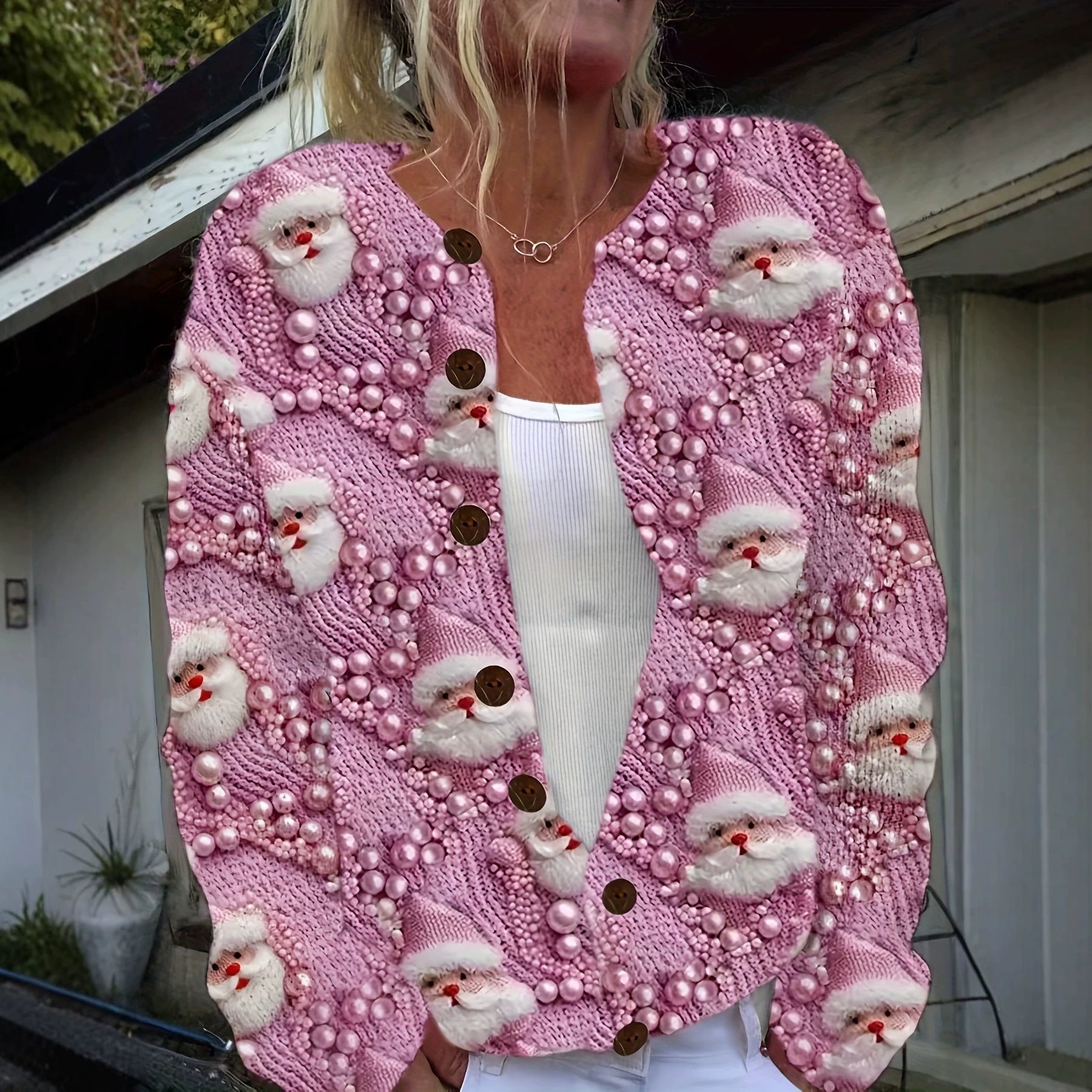 Women's Oversized Knitted Cardigan | Relaxed Fit Long Sleeve Sweater Jacket