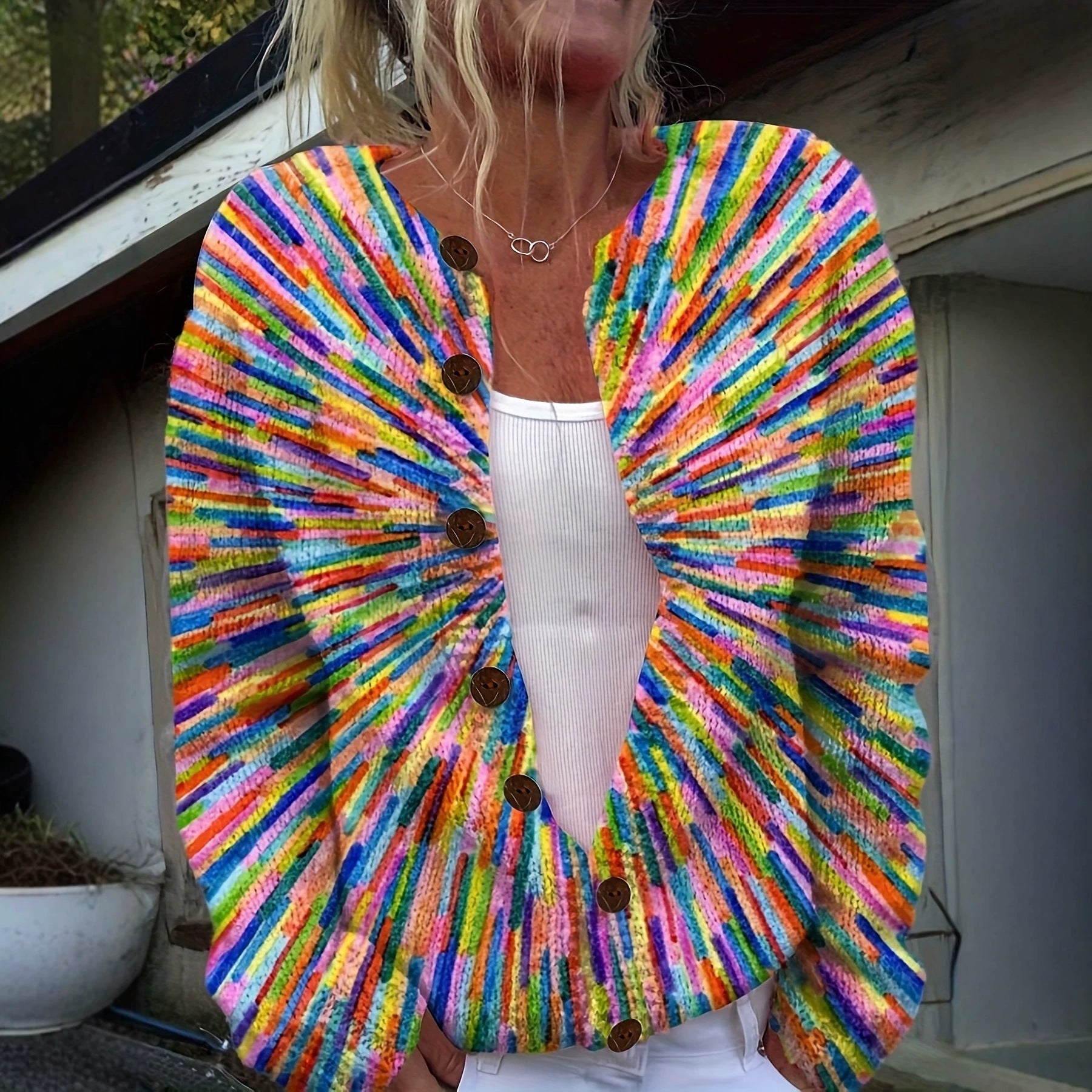 Women's Oversized Knitted Cardigan | Relaxed Fit Long Sleeve Sweater Jacket