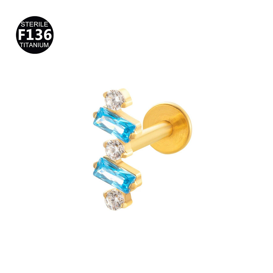 Titanium Alloy Zircon Piercing Jewelry | Elegant Hypoallergenic Ear Piercing Accessories