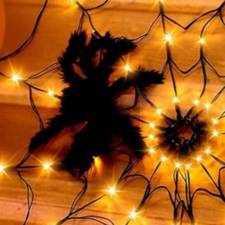 Halloween Spider Web LED Light with Remote Control | Spooky Party Decoration