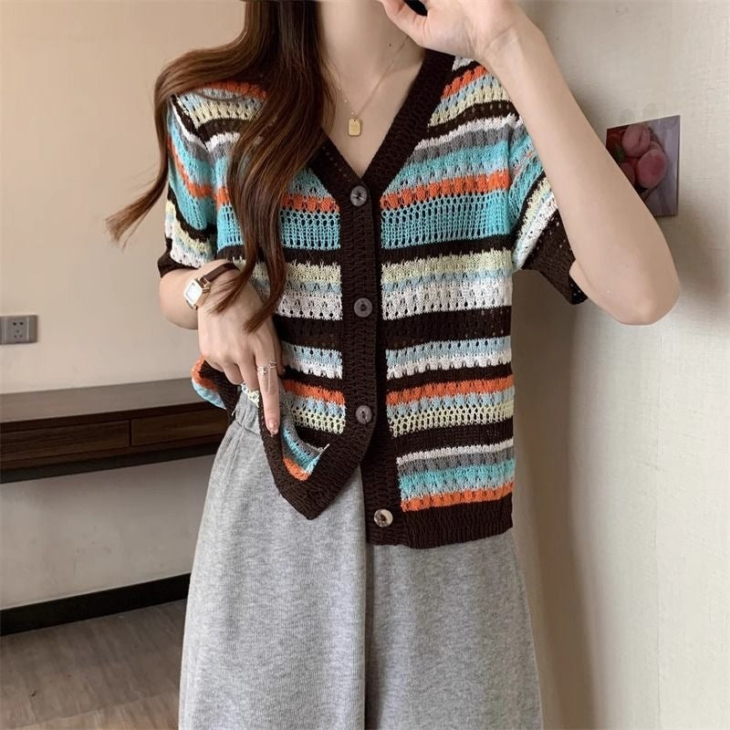 Women's Hollow-Out Knitted Top | Breathable Lightweight Casual Sweater
