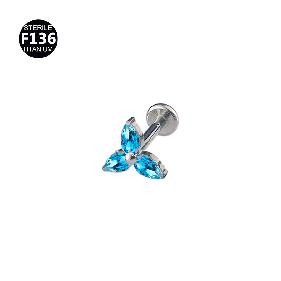 Titanium Alloy Zircon Piercing Jewelry | Elegant Hypoallergenic Ear Piercing Accessories