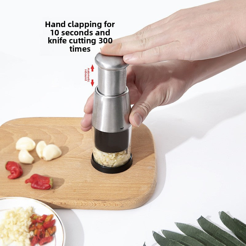 304 Stainless Steel Garlic Press Chopper | Manual Kitchen Garlic Crusher Tool