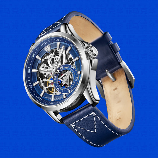 Automatic Mechanical Wristwatch for Men | Stainless Steel, Leather Strap, 30M Waterproof