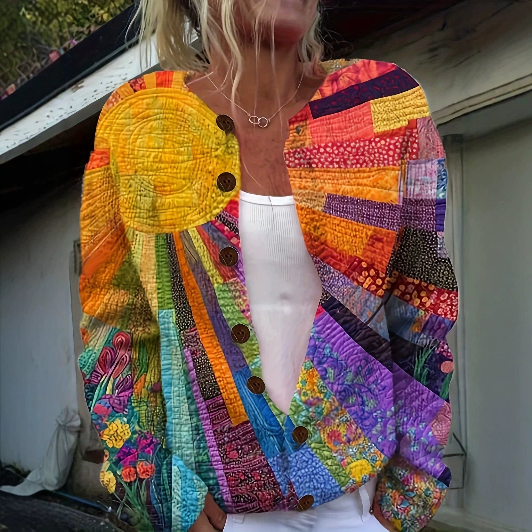 Women's Oversized Knitted Cardigan | Relaxed Fit Long Sleeve Sweater Jacket