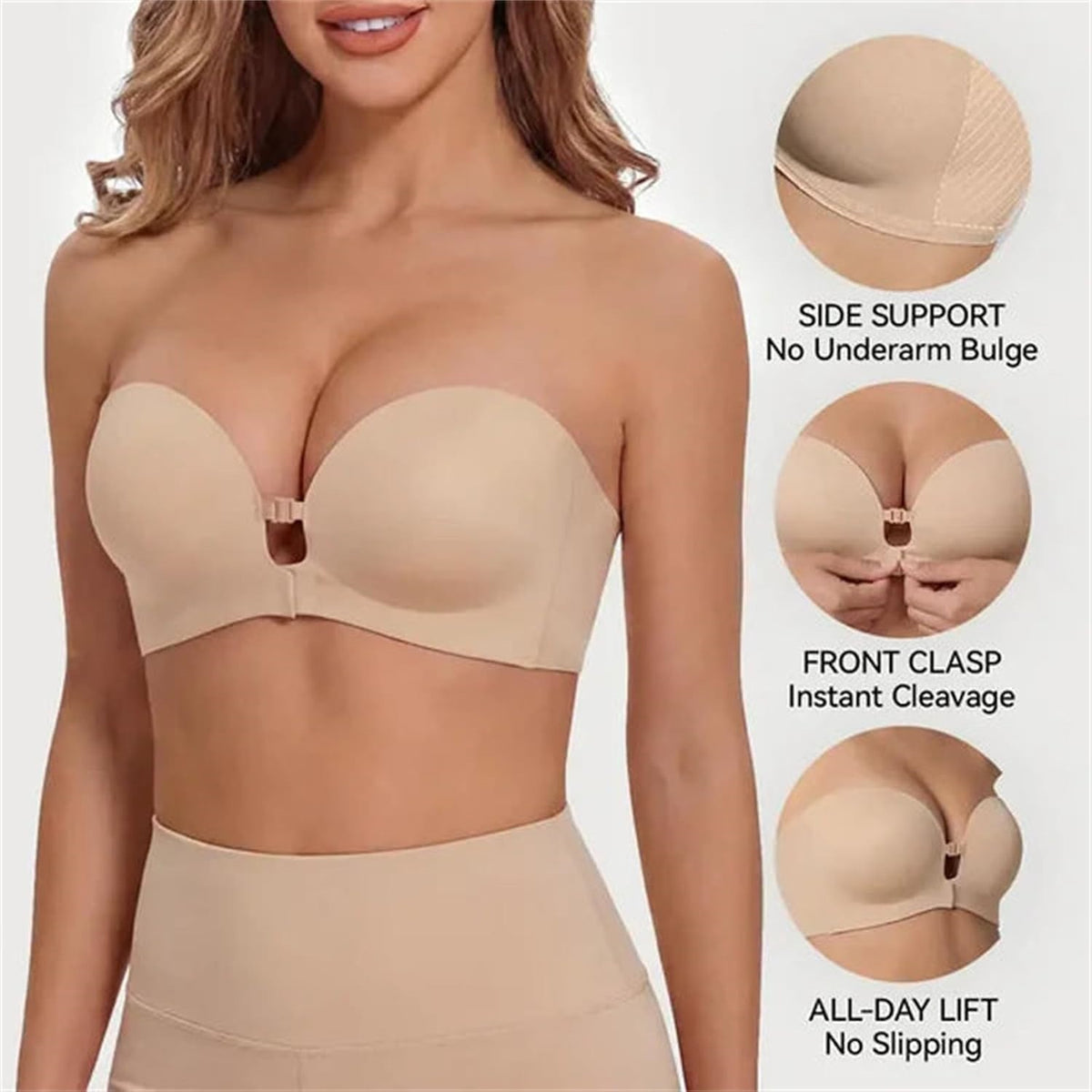 Convertible Strapless Push-Up Bra | Seamless Multiway Support for Women