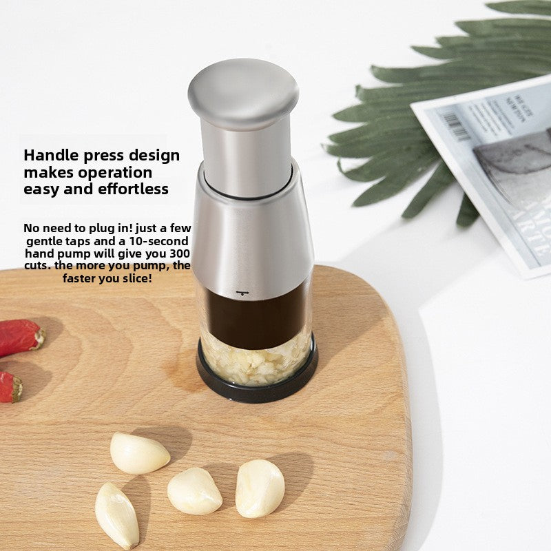 304 Stainless Steel Garlic Press Chopper | Manual Kitchen Garlic Crusher Tool
