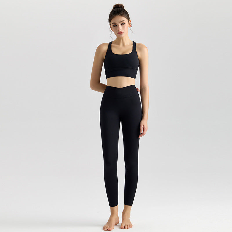 High Waist Yoga Bra and Leggings Set
