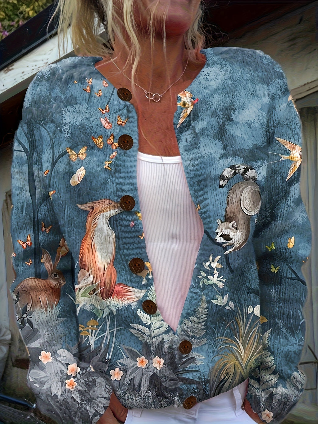 Women's Oversized Knitted Cardigan | Relaxed Fit Long Sleeve Sweater Jacket