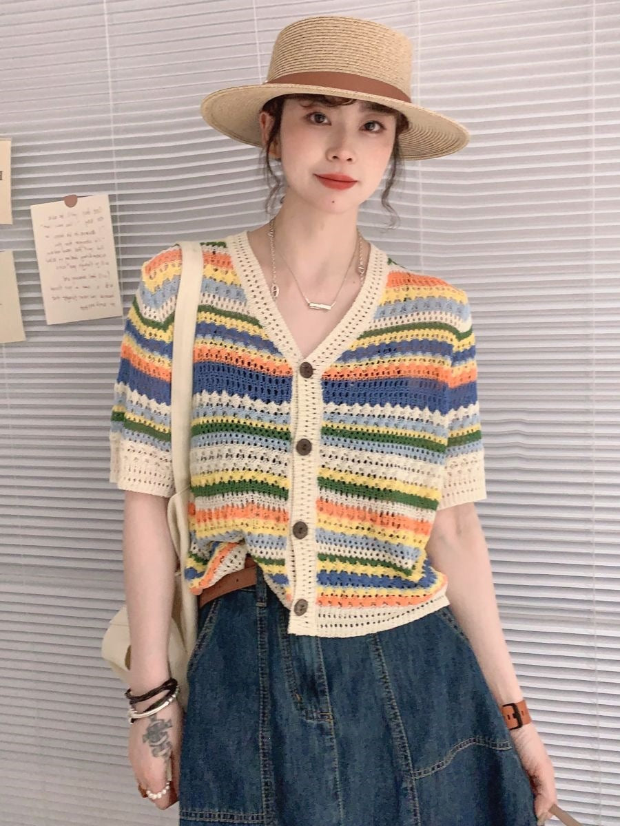 Women's Hollow-Out Knitted Top | Breathable Lightweight Casual Sweater