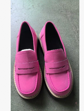 Chunky Heel Slip-On Loafers for Women | Comfortable Platform Dress Shoes