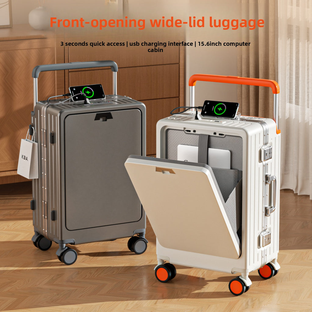 Front Opening Travel Suitcase | Easy Access Carry-On Luggage with Spinner Wheels