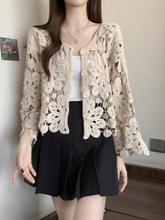 Knitted Cardigan Top for Women | Soft Knit Button Front Sweater