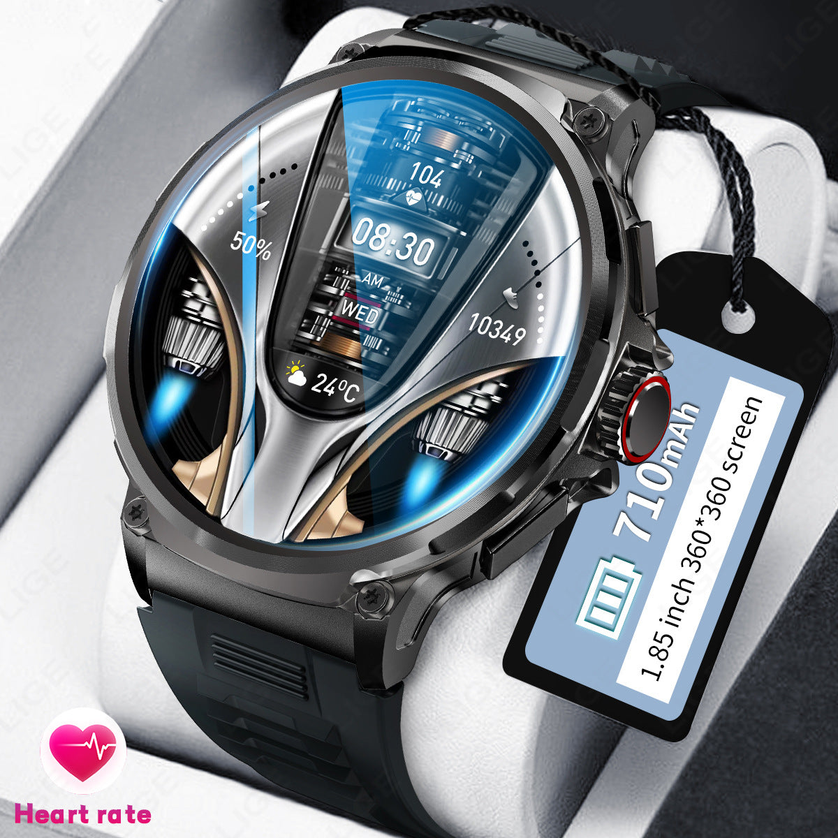 1.85-Inch Smart Watch for Men & Women ? Health Monitoring, Fitness Tracking & Bluetooth