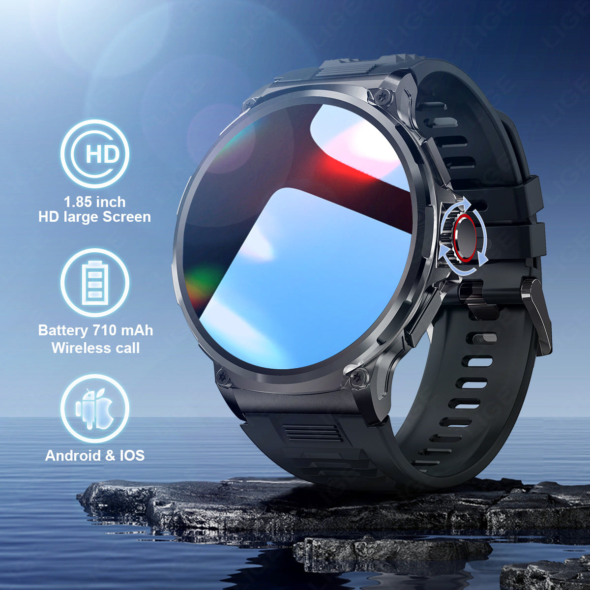 1.85-Inch Smart Watch for Men & Women ? Health Monitoring, Fitness Tracking & Bluetooth