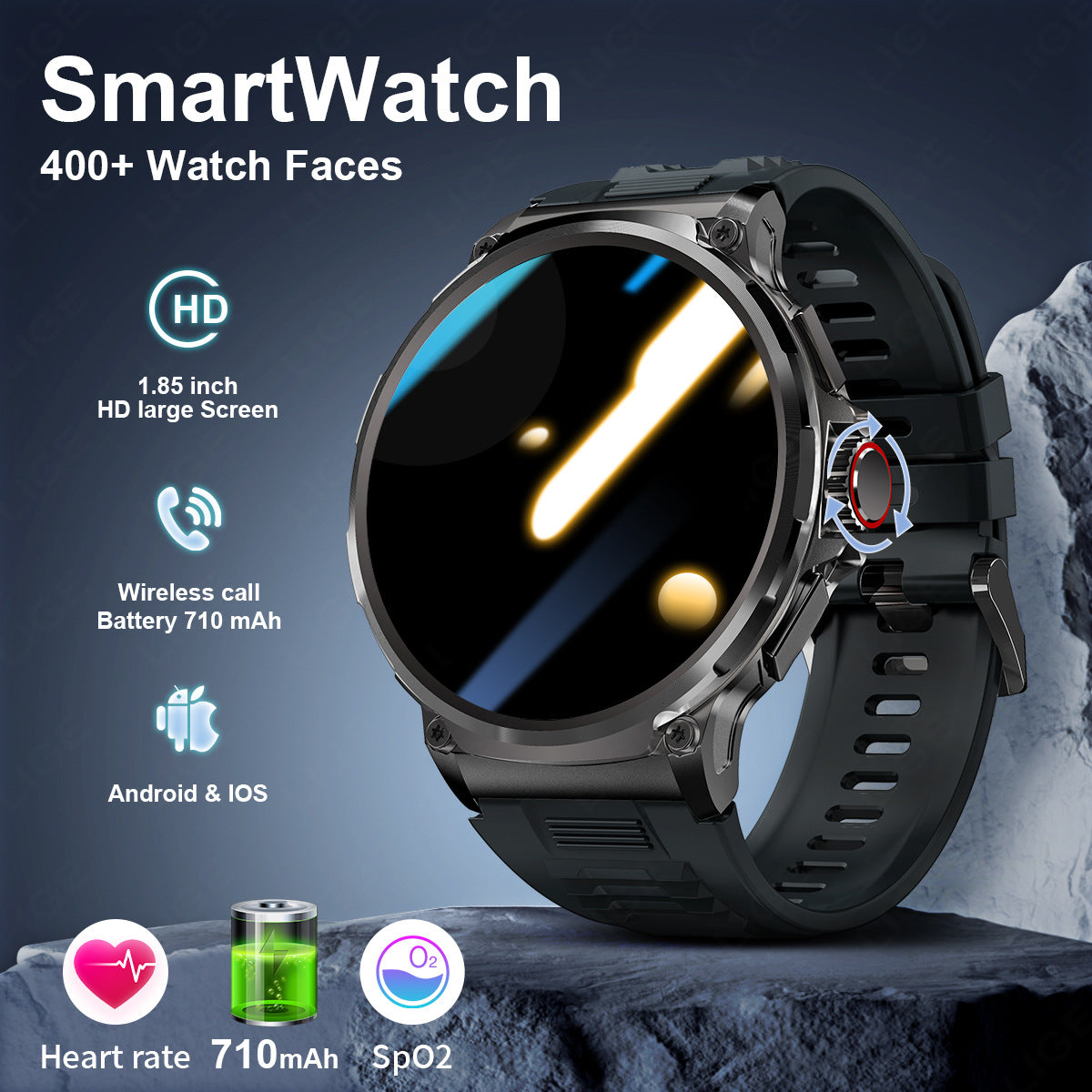 1.85-Inch Smart Watch for Men & Women ? Health Monitoring, Fitness Tracking & Bluetooth