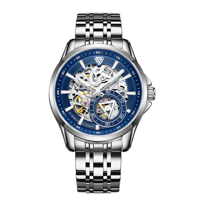 Automatic Mechanical Wristwatch for Men | Stainless Steel, Leather Strap, 30M Waterproof