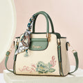 Embroidered PU Handbag | Women's Stylish Shoulder Bag with Adjustable Strap