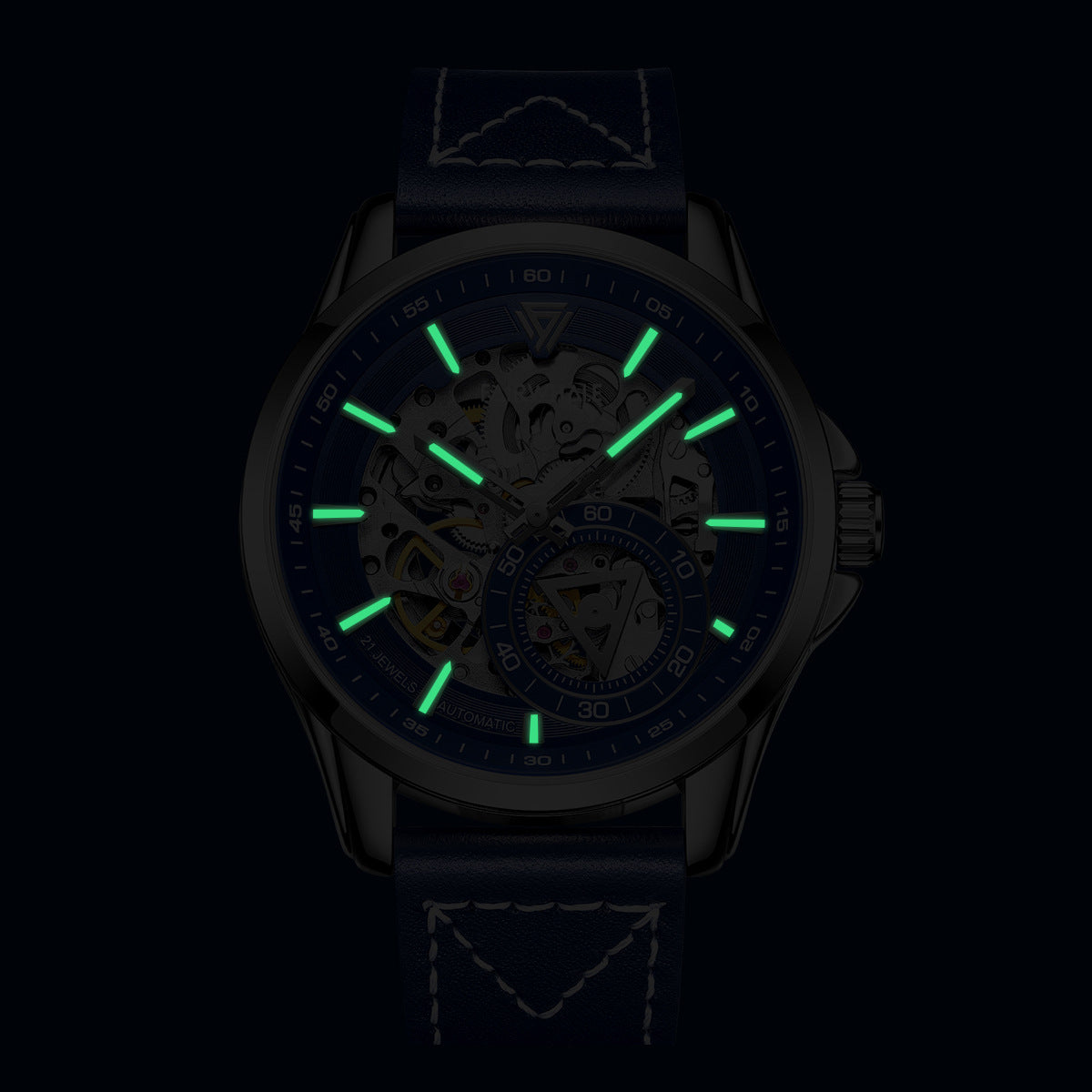 Automatic Mechanical Wristwatch for Men | Stainless Steel, Leather Strap, 30M Waterproof