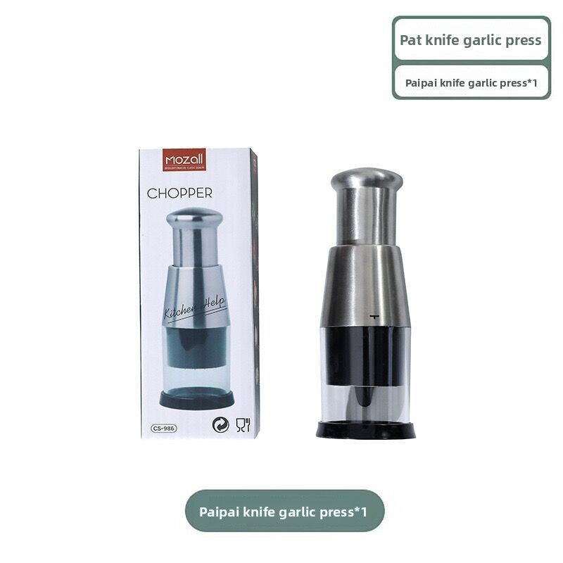 304 Stainless Steel Garlic Press Chopper | Manual Kitchen Garlic Crusher Tool