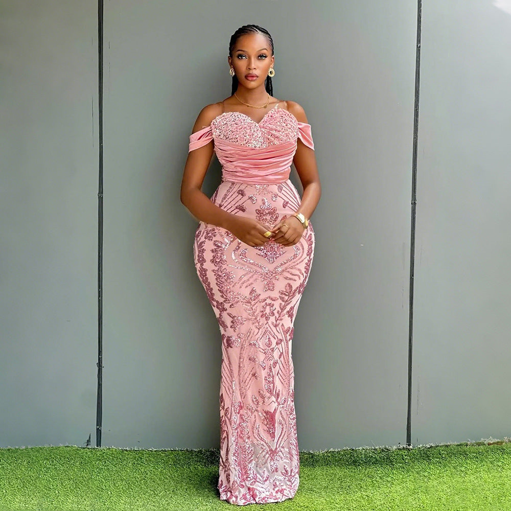 Sequin Long Dress for Women | Elegant Sparkle Evening Gown for Party & Special Occasions