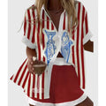 Women's Digital Print Two-Piece Summer Outfit Set | Casual Matching Top & Shorts
