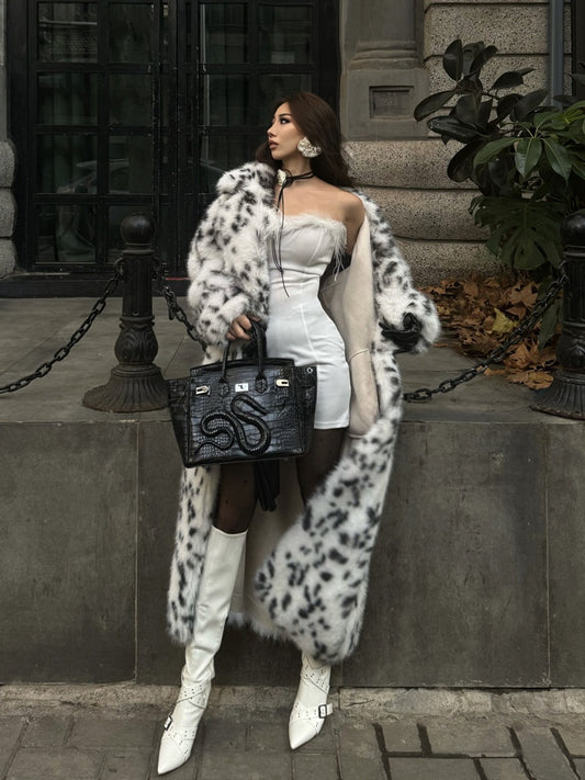 Leopard Print Faux Fox Fur Coat | Stylish Women?s Winter Fashion
