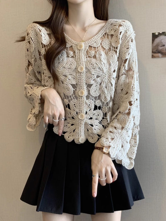 Knitted Cardigan Top for Women | Soft Knit Button Front Sweater