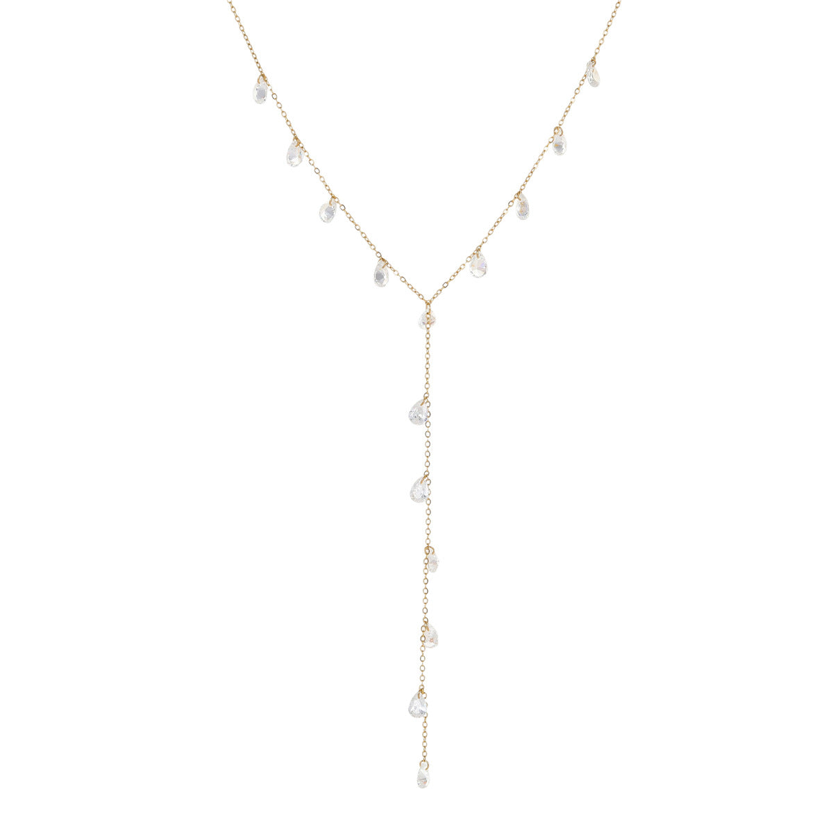 Y-Shaped Tassel Stainless Steel Necklace ? Gold Plated Statement Jewelry