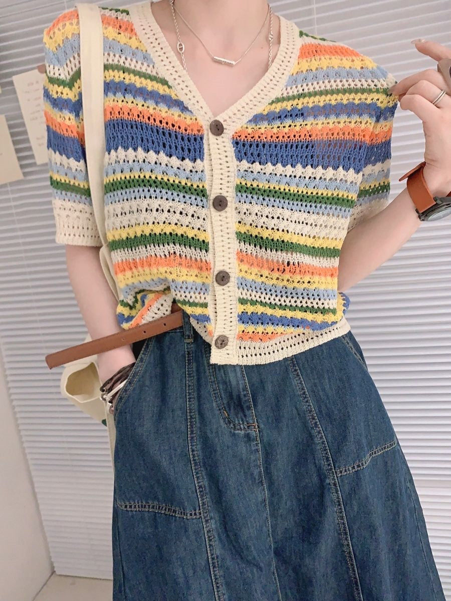 Women's Hollow-Out Knitted Top | Breathable Lightweight Casual Sweater