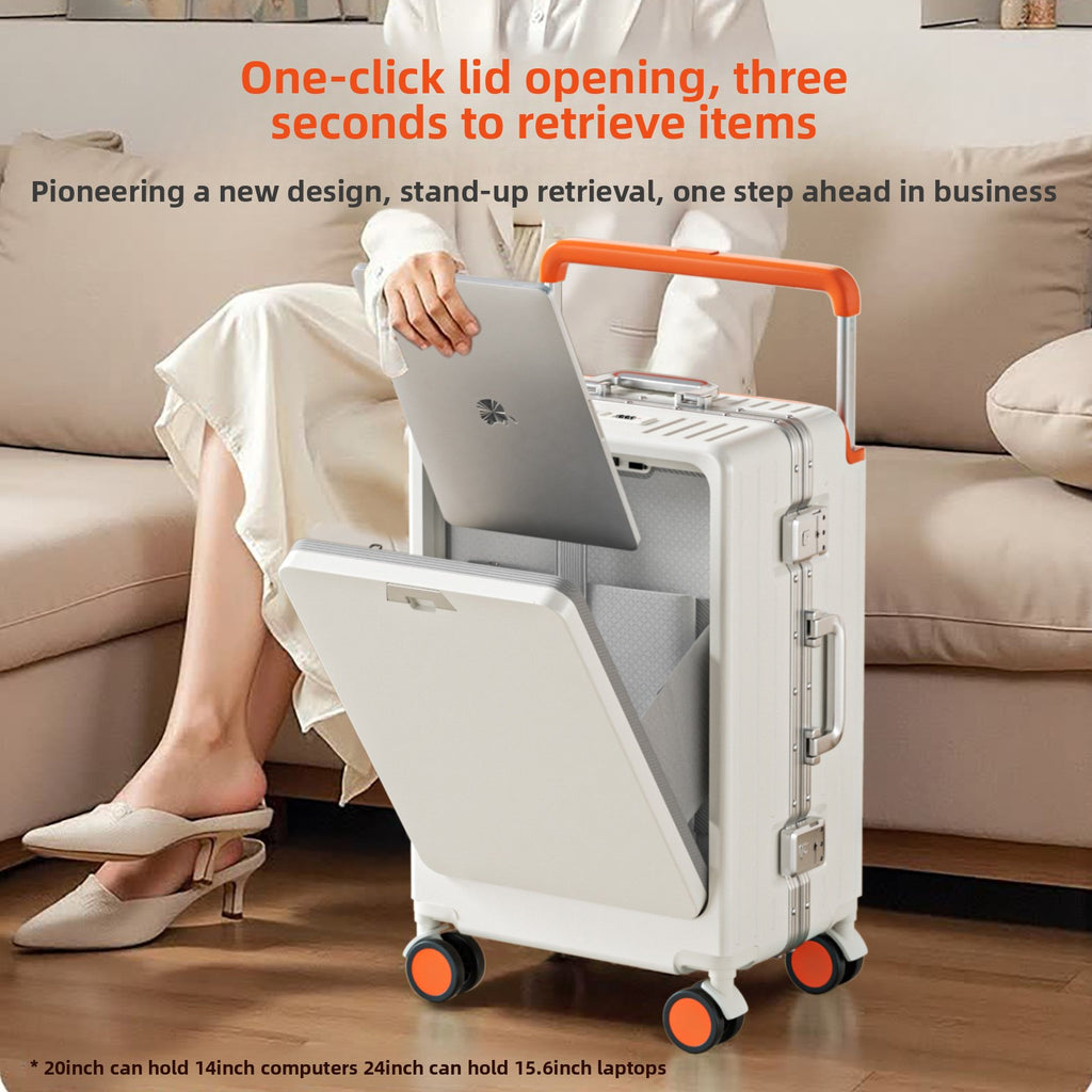 Front Opening Travel Suitcase | Easy Access Carry-On Luggage with Spinner Wheels