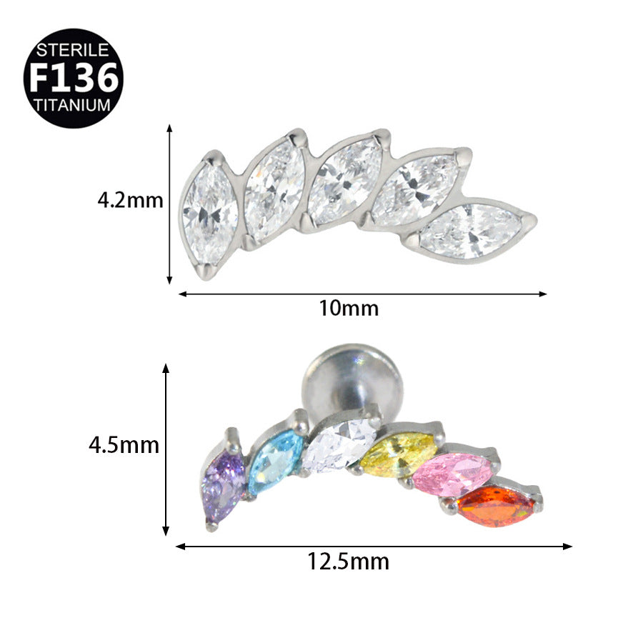 Titanium Alloy Zircon Piercing Jewelry | Elegant Hypoallergenic Ear Piercing Accessories