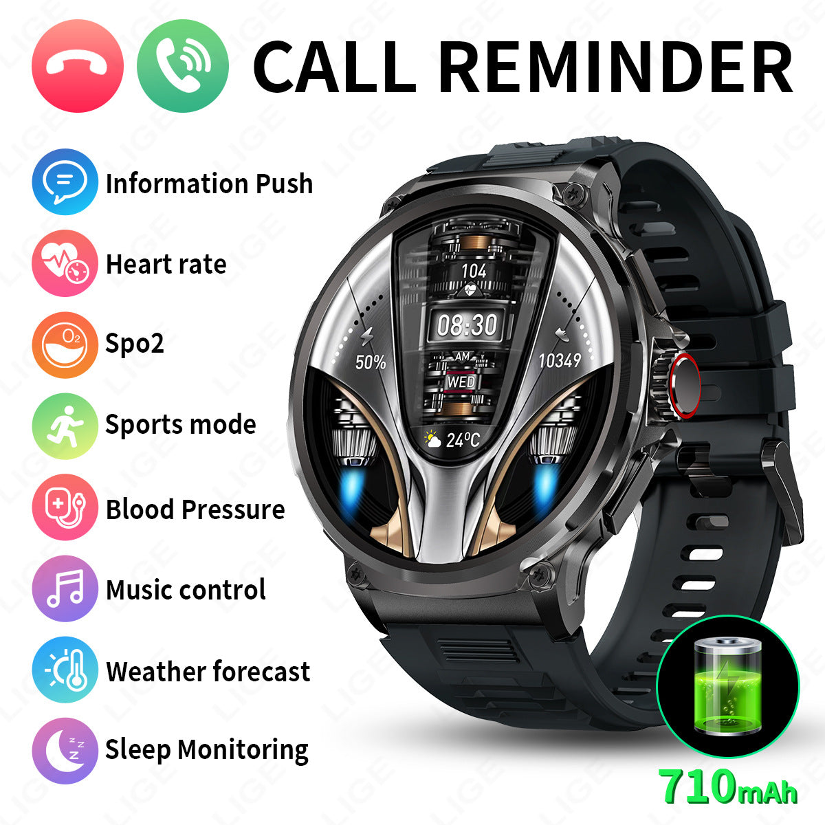 1.85-Inch Smart Watch for Men & Women ? Health Monitoring, Fitness Tracking & Bluetooth