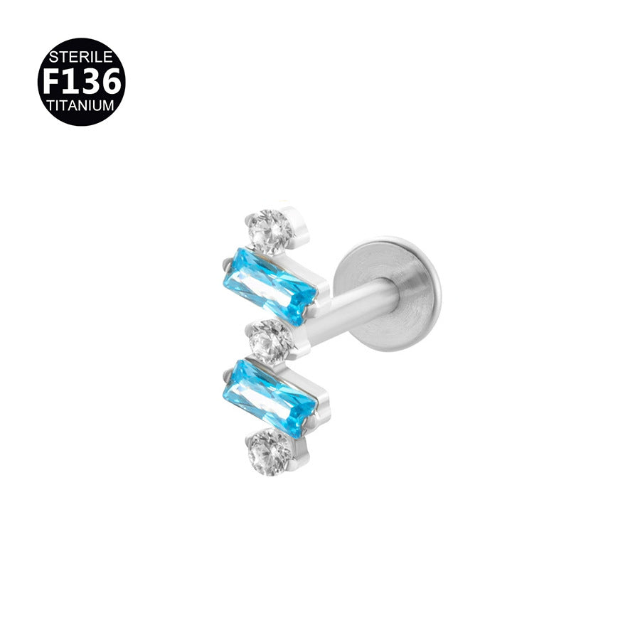 Titanium Alloy Zircon Piercing Jewelry | Elegant Hypoallergenic Ear Piercing Accessories