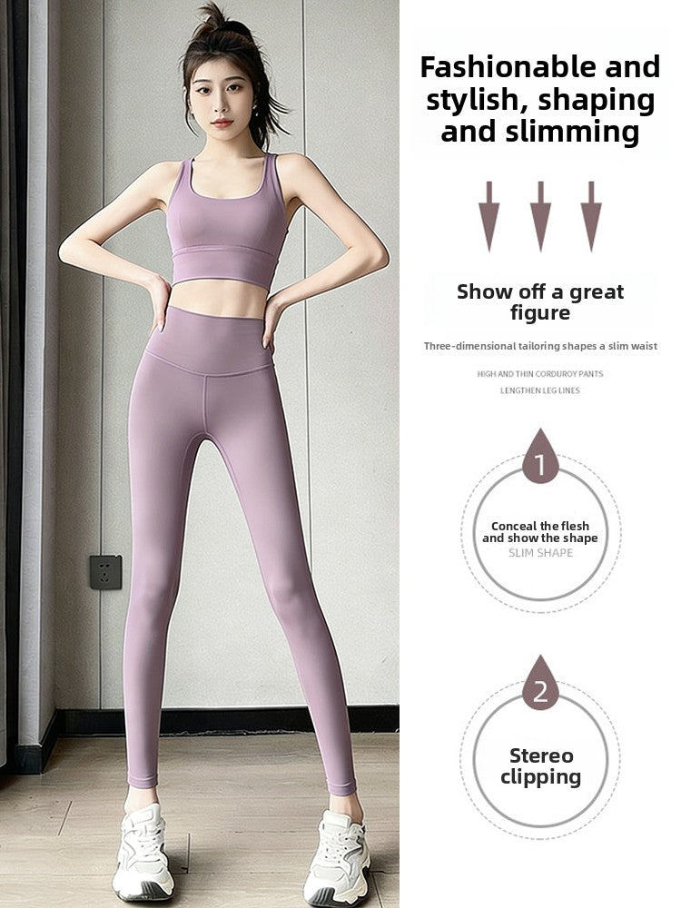 High Waisted Yoga Set for Women | Support Sports Bra & Leggings Workout Outfit