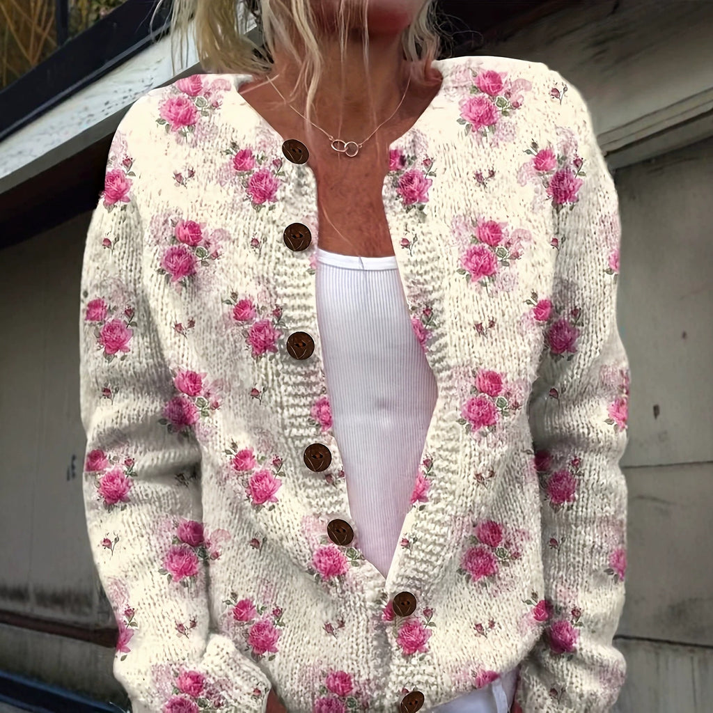 Women's Oversized Knitted Cardigan | Relaxed Fit Long Sleeve Sweater Jacket