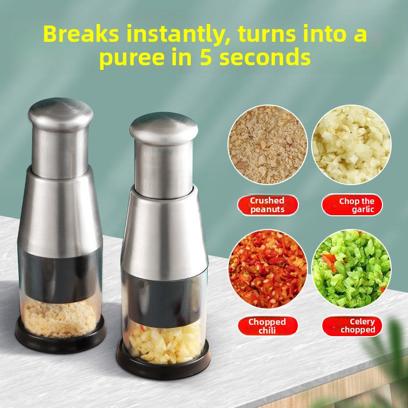 304 Stainless Steel Garlic Press Chopper | Manual Kitchen Garlic Crusher Tool
