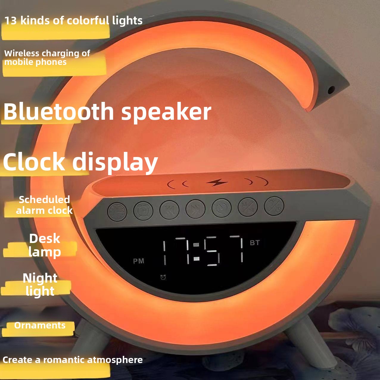 3-in-1 Wireless Charging Bluetooth Speaker Lamp | Smart LED Night Light