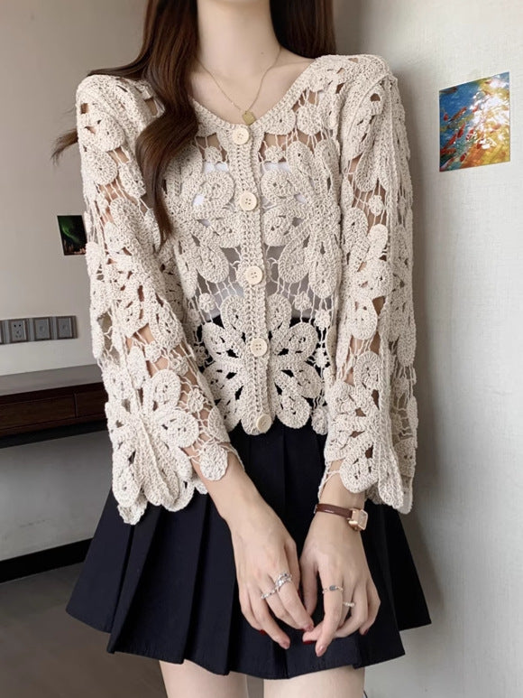 Knitted Cardigan Top for Women | Soft Knit Button Front Sweater