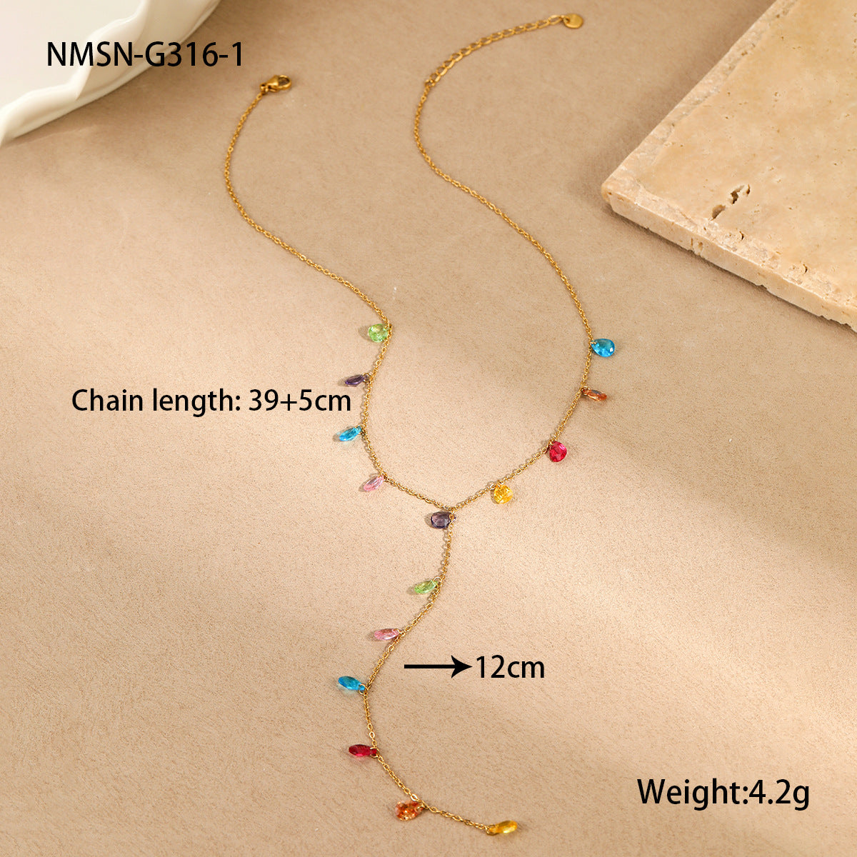 Y-Shaped Tassel Stainless Steel Necklace ? Gold Plated Statement Jewelry